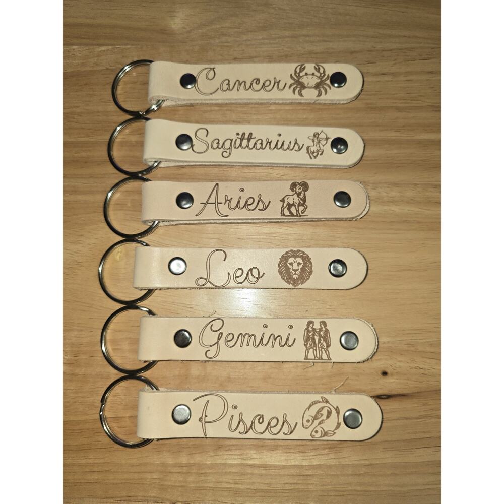 Zodiac Keychains Leather You Pick - Picture 4 of 4